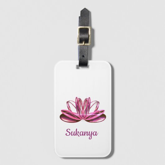 The lotus flower personalized bagagelabel (Voorkant (verticaal))
