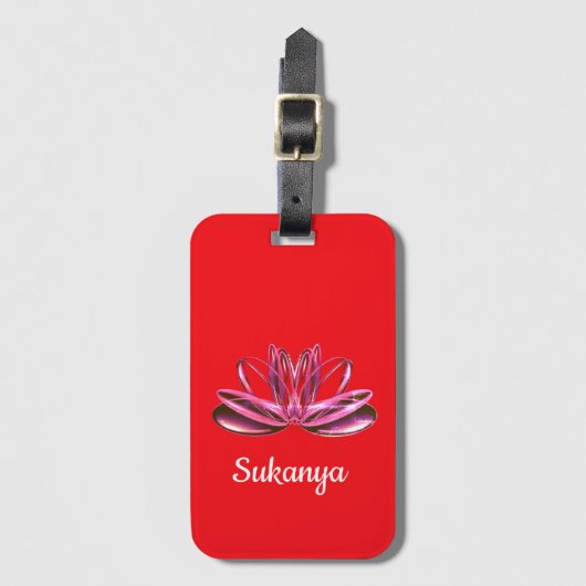 The lotus flower personalized bagagelabel (Voorkant (verticaal))