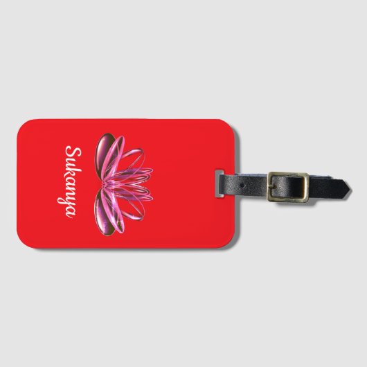 The lotus flower personalized bagagelabel (Voorkant (horizontaal))