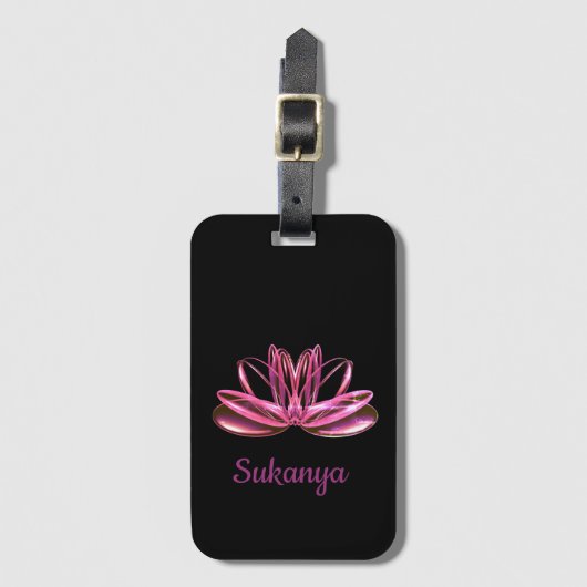 The lotus flower personalized bagagelabel (Voorkant (verticaal))