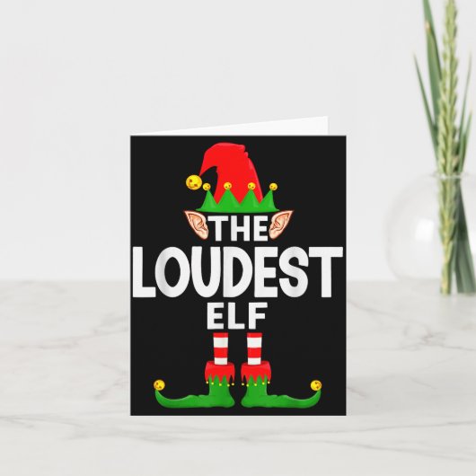 The Loudest Elf Family Christmas Pajama Party Kaart (Voorkant)