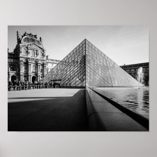 The Louvre in BW Poster