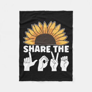 The Love Asl American Sign Language Awareness Geba Fleece Deken