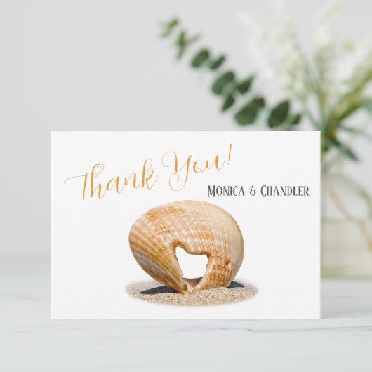 The Love Heart Shell, Wedding, Bedankt Card (Staand voorkant)