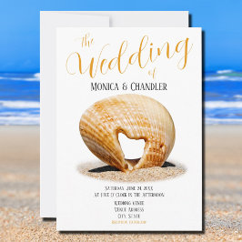 The Love Heart Shell, Wedding, Invitation Kaart