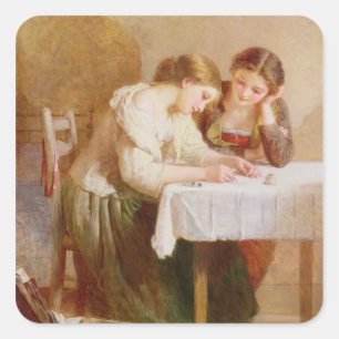 The Love Letter, 1871 Vierkante Sticker