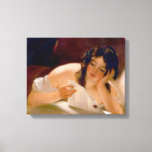 The Love Letter (door Thomas Sully) Canvas Afdruk