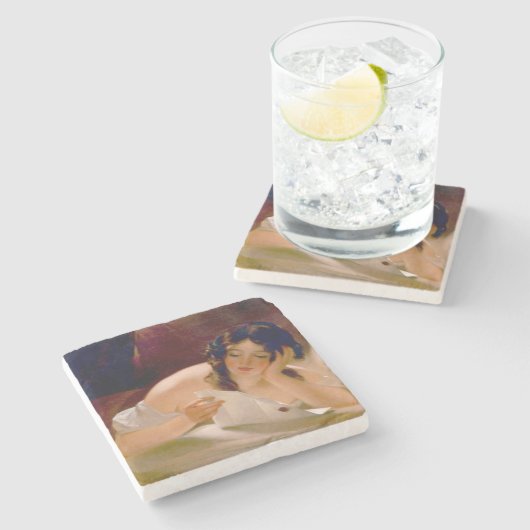 The Love Letter (door Thomas Sully) Stenen Onderzetter (Zijkant)