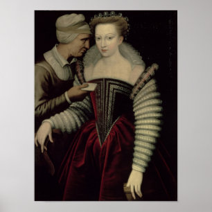The Love Letter, een dame met haar Maid Poster