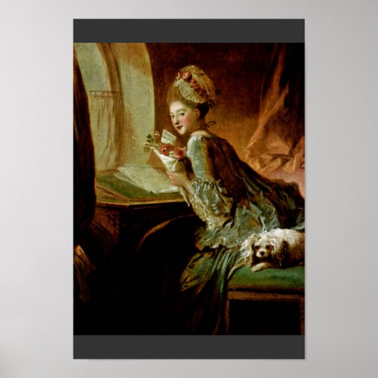 The Love Letter, van Fragonard, Jean-Honoré (Beste Poster (Voorkant)