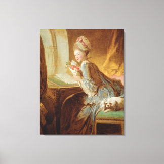 "The Love Letter" van Jean-Honoré Fragonard Rococo Canvas Afdruk