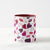 The Love Mug! Valentine Hearts,Lips,XOs Mok (Midden)