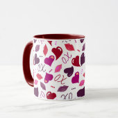 The Love Mug! Valentine Hearts,Lips,XOs Mok (Voorkant links)