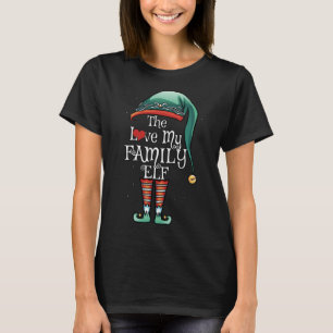 The Love My Family Elf Matching Family Kerstmis F T-shirt