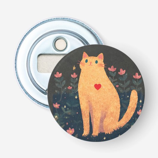 The Love of a Cat, a Charles Dickens' Quote Button Flesopener (Voorkant)