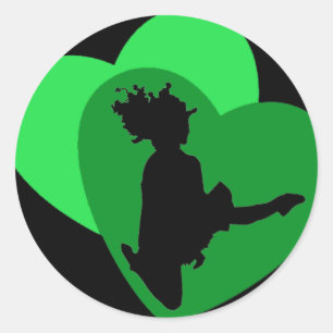 The Love of Irish Dance - zwart Ronde Sticker
