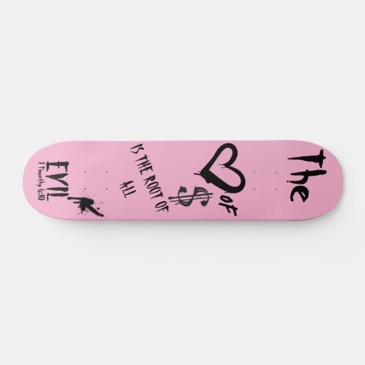 The Love of Money Evil Pink Doodle  Persoonlijk Skateboard (Horizontaal)