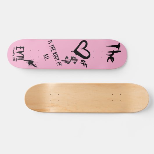 The Love of Money Evil Pink Doodle  Persoonlijk Skateboard (Horizontaal)