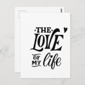 The Love of My Life – Romantic Typography Design Briefkaart (Voorkant / Achterkant)