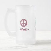 The Love & Peace design frosted glass mug Matglas Bierpul (Links)