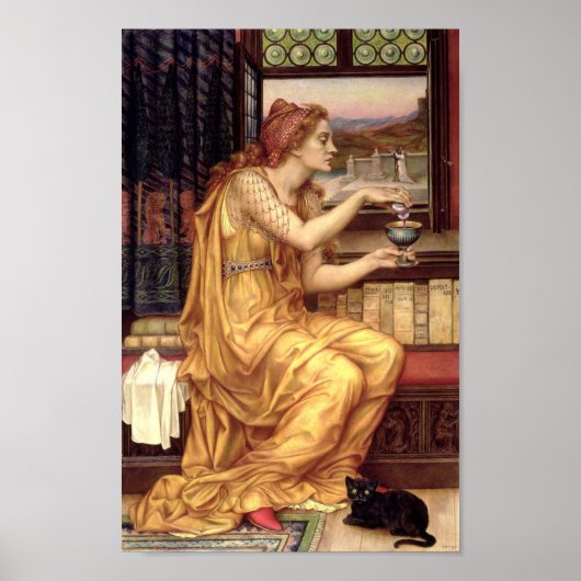 The Love Potion by Pre-Raphaelite Evelyn de Morgan Poster (Voorkant)
