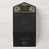 The Lovers Black Gold Tarot Kaart Wedding Invite (Buitenkant)
