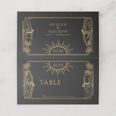 The Lovers Gold Tarot Kaart Bruiloft Plaatskaartje (Buitenkant ongevouwen)