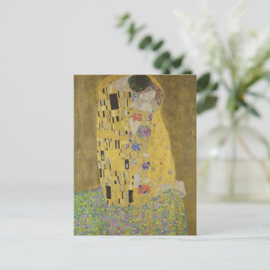 The Lovers Kissingembrace by Gustav Klimt Briefkaart (Staand voorkant)
