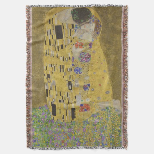 The Lovers Kissingembrace by Gustav Klimt Deken (Voorkant Verticaal)