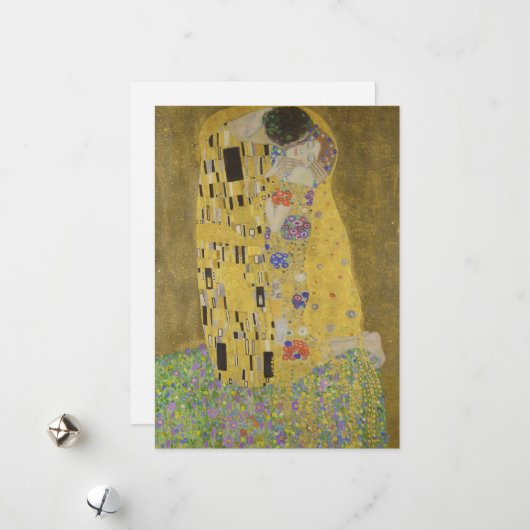 The Lovers Kissingembrace by Gustav Klimt Feestdagenkaart (Voorkant / Achterkant in situ)