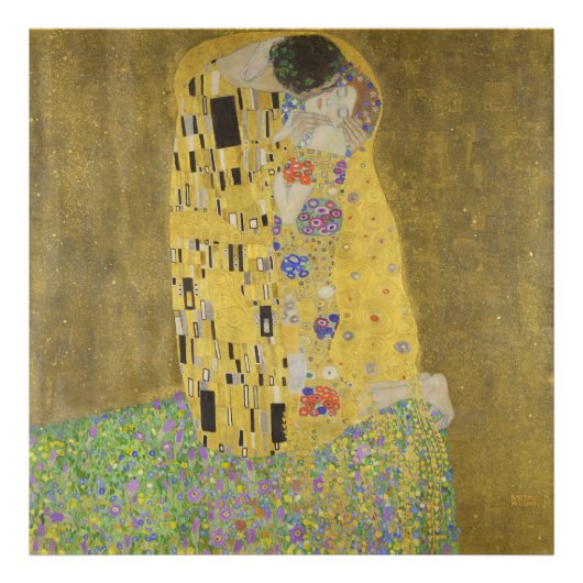 The Lovers Kissingembrace by Gustav Klimt Foto Afdruk (Voorkant)