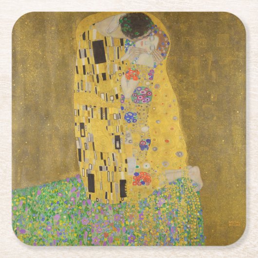 The Lovers Kissingembrace by Gustav Klimt Kartonnen Onderzetters (Voorkant)
