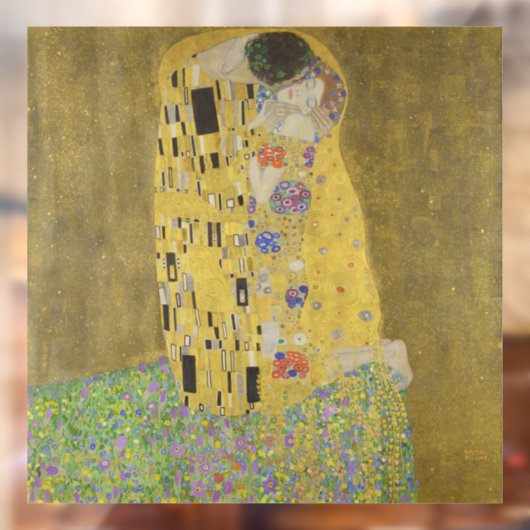 The Lovers Kissingembrace by Gustav Klimt Raamsticker (Vel 2)
