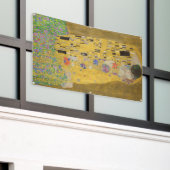 The Lovers Kissingembrace by Gustav Klimt Spandoek (Buitenkant Gebouw)