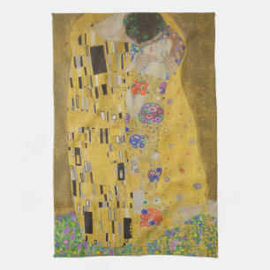 The Lovers Kissingembrace by Gustav Klimt Theedoek