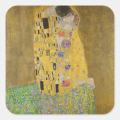 The Lovers Kissingembrace by Gustav Klimt Vierkante Sticker (Voorkant)