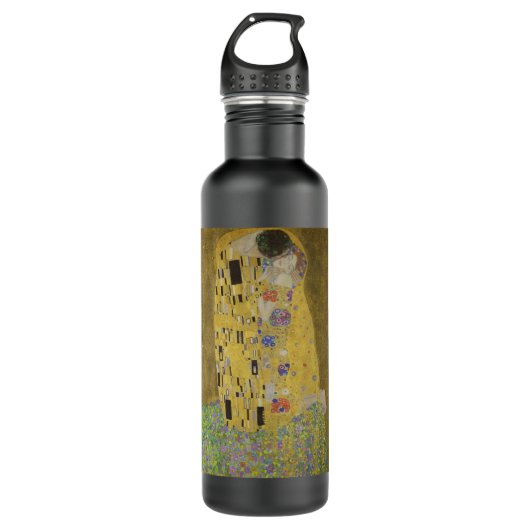The Lovers Kissingembrace by Gustav Klimt Waterfles (Voorkant)