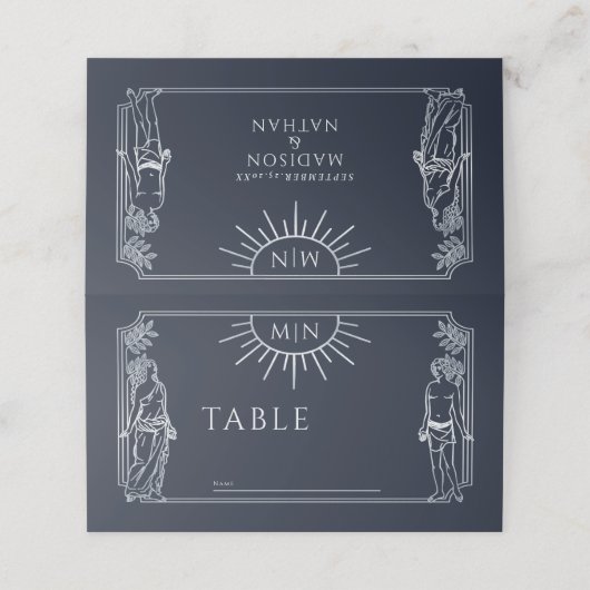 The Lovers Silver Tarot Kaart Bruiloft Plaatskaartje (Buitenkant ongevouwen)