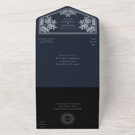 The Lovers Silver Tarot Kaart Wedding Invite (Buitenkant)