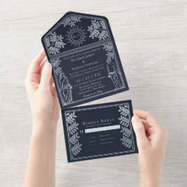 The Lovers Silver Tarot Kaart Wedding Invite
