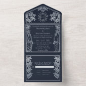 The Lovers Silver Tarot Kaart Wedding Invite (Binnen)