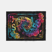 The Lovers Tarot Card Gothic Occult Kissing Skelet Fleece Deken (Voorkant (Horizontaal))