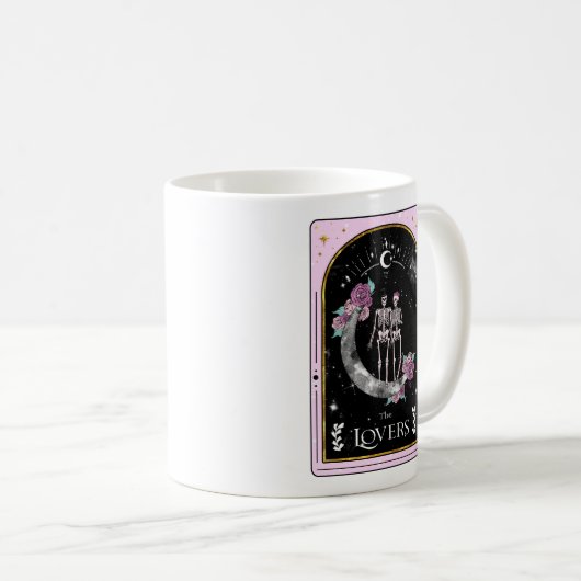The Lovers Tarot Card Moon Pink Witchy Celestial Koffiemok (Voorkant rechts)