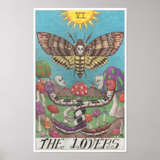 The Lovers tarot card Poster (Voorkant)