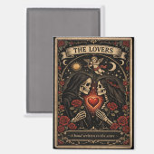 The Lovers Tarot Gothic Valentine Magnet  (Voorkant / Achterkant)