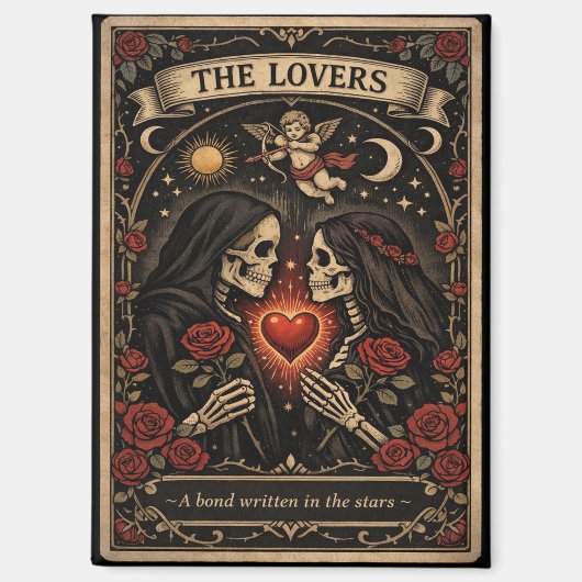 The Lovers Tarot Gothic Valentine Magnet  (Voorkant)