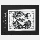The Lovers Tarot Kaart Skeletten Bruiloft Fleece Deken (Voorkant (Horizontaal))