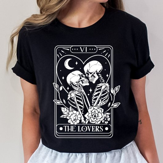 The Lovers Tarot Skelet Valentijn T-shirt