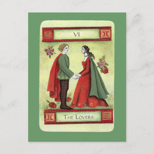 "The Lovers" tarotkaart Briefkaart (Voorkant)