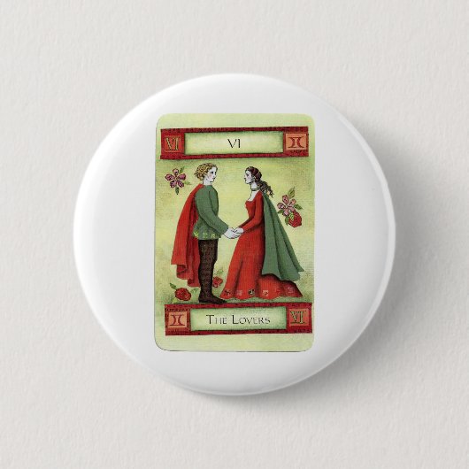 "The Lovers" tarotkaart Ronde Button 5,7 Cm (Voorkant)